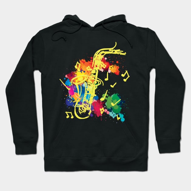 Saxophone Design Hoodie by adjectiveapprl